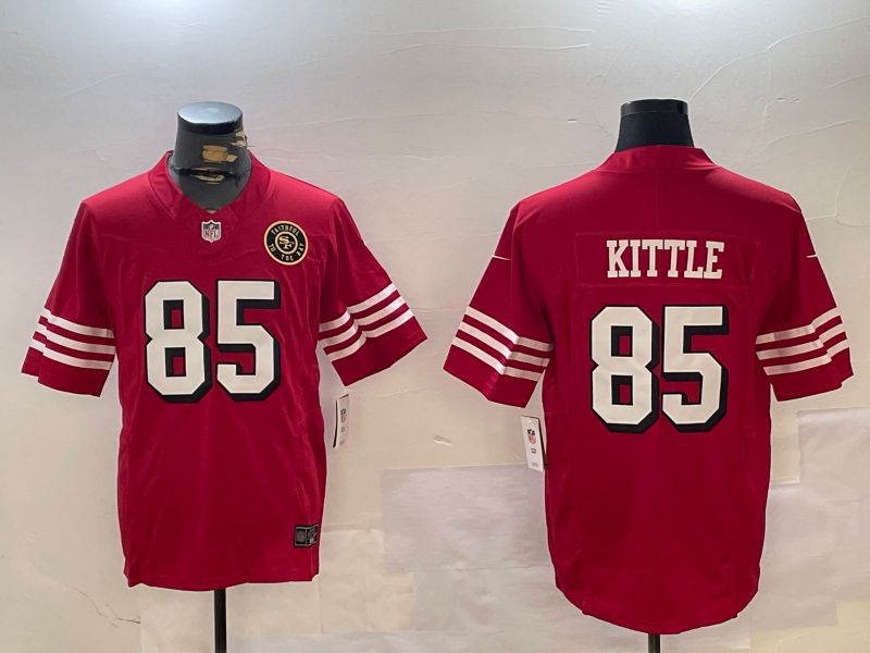 Men San Francisco 49ers #85 Kittle Red three generations 2024 Nike Limited NFL Jersey style 2